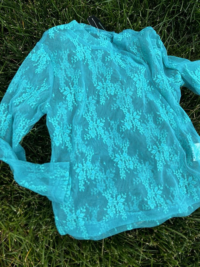 Turquoise Lace Top