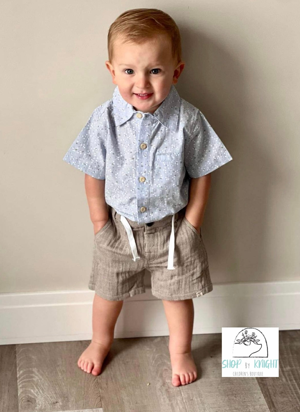 Blue Floral Button Up