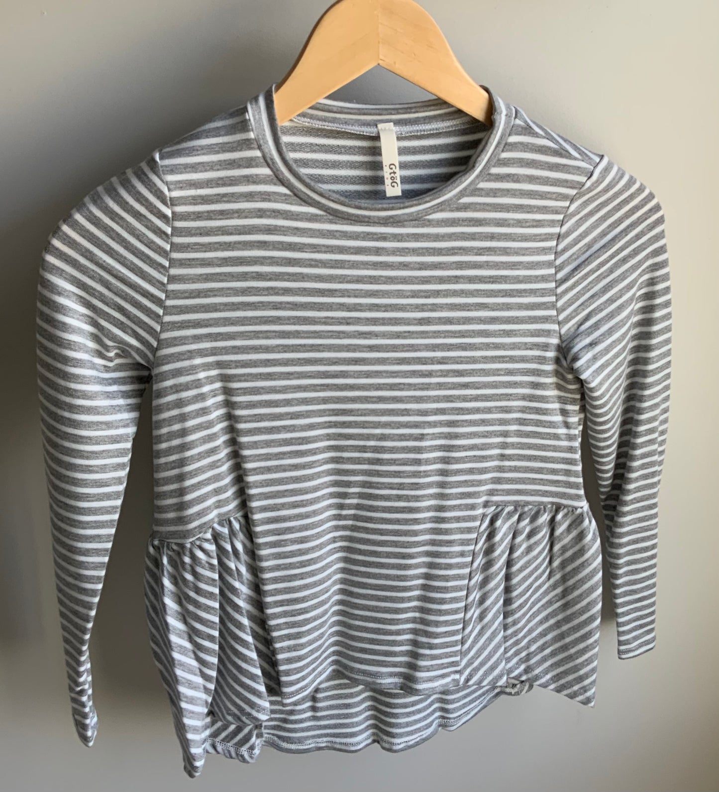 Gray Stripe Tunic Top