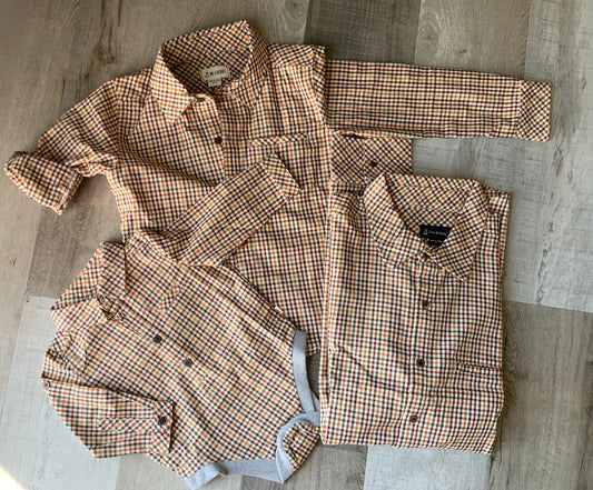 Navy & Gold Plaid Woven Shirt