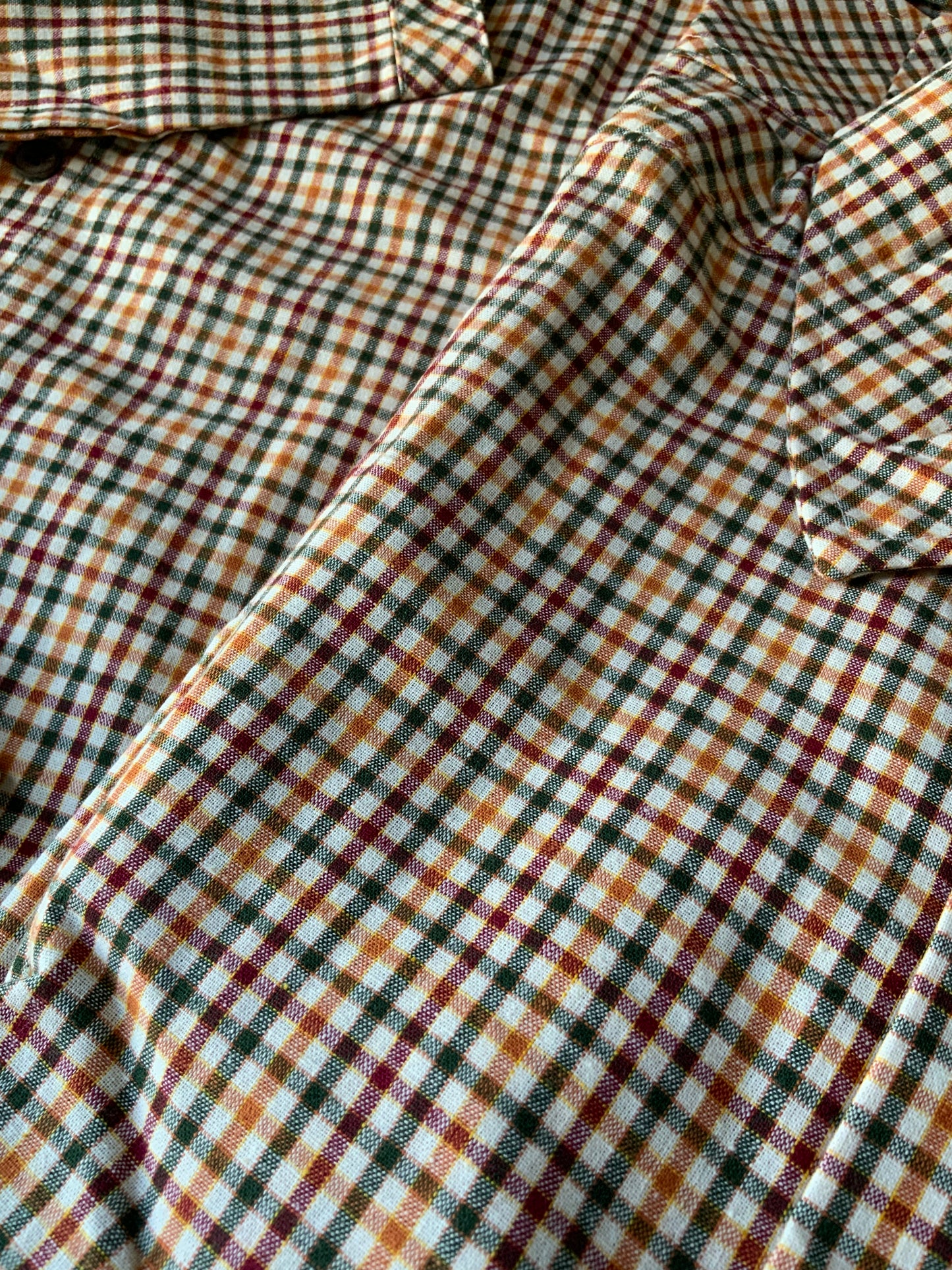 Navy & Gold Plaid Woven Shirt
