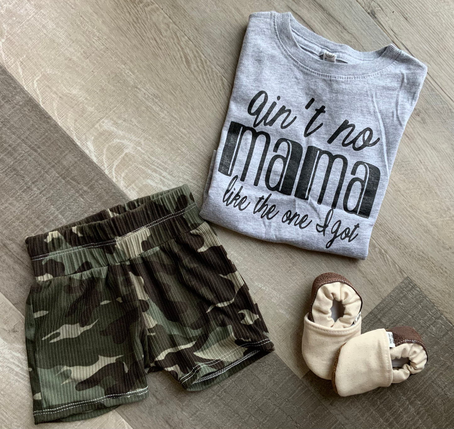 Ribbed Camo Shorts