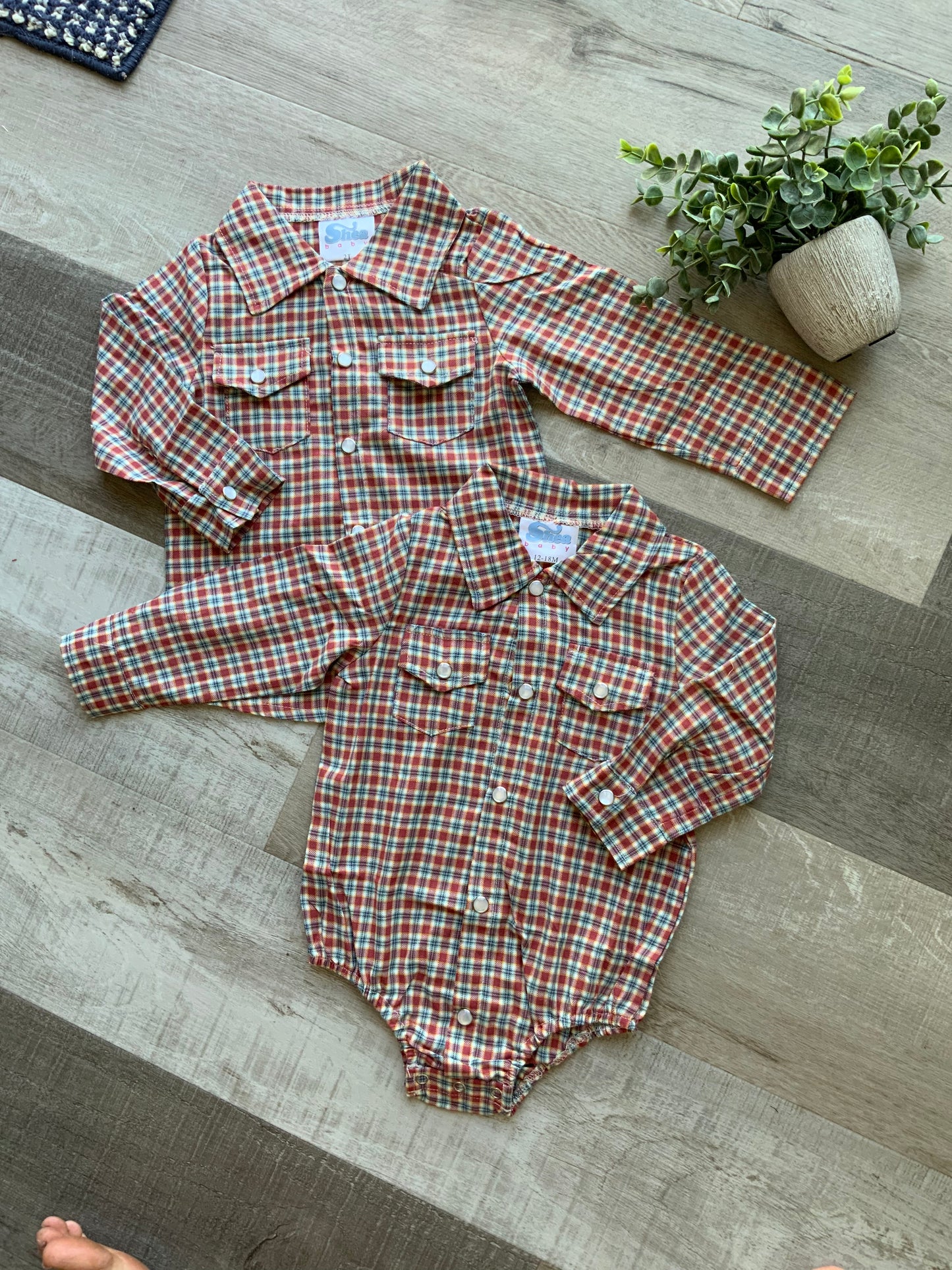 Pearl Snap Plaid Tops