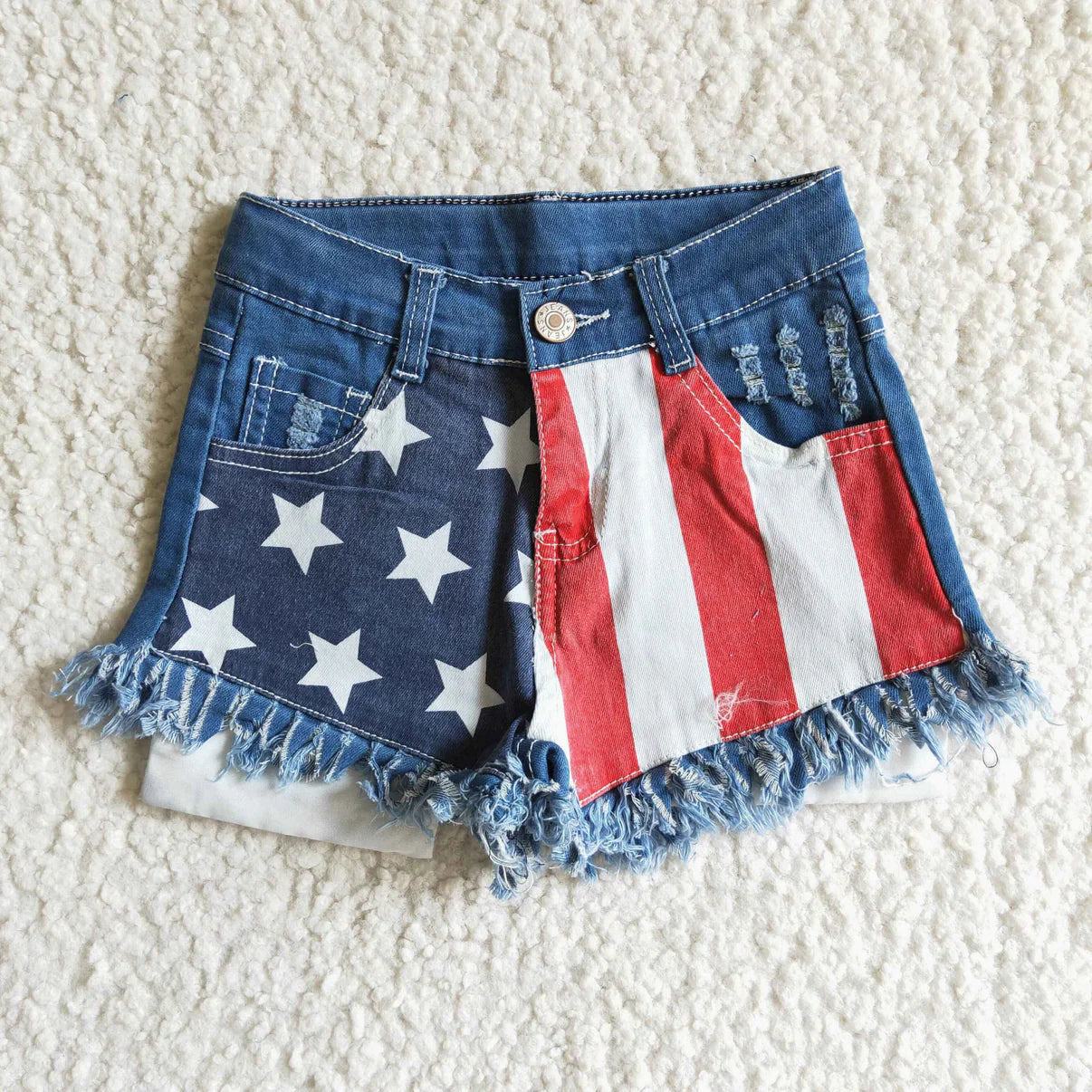 Denim Flag Shorts