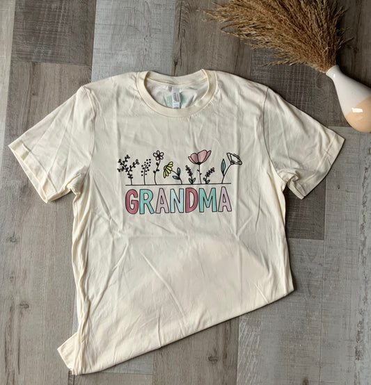 GRANDMA Cream Floral Tee