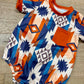 Orange & Blue Aztec Onesie