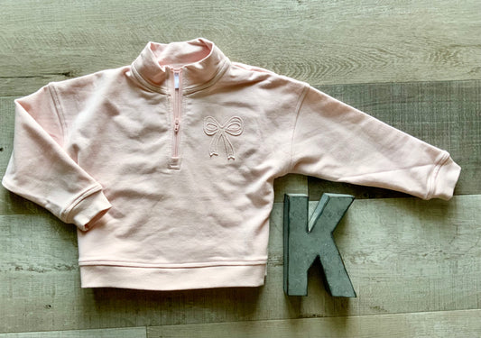 Veiled Pink Bows Half Zip Sweatshirt