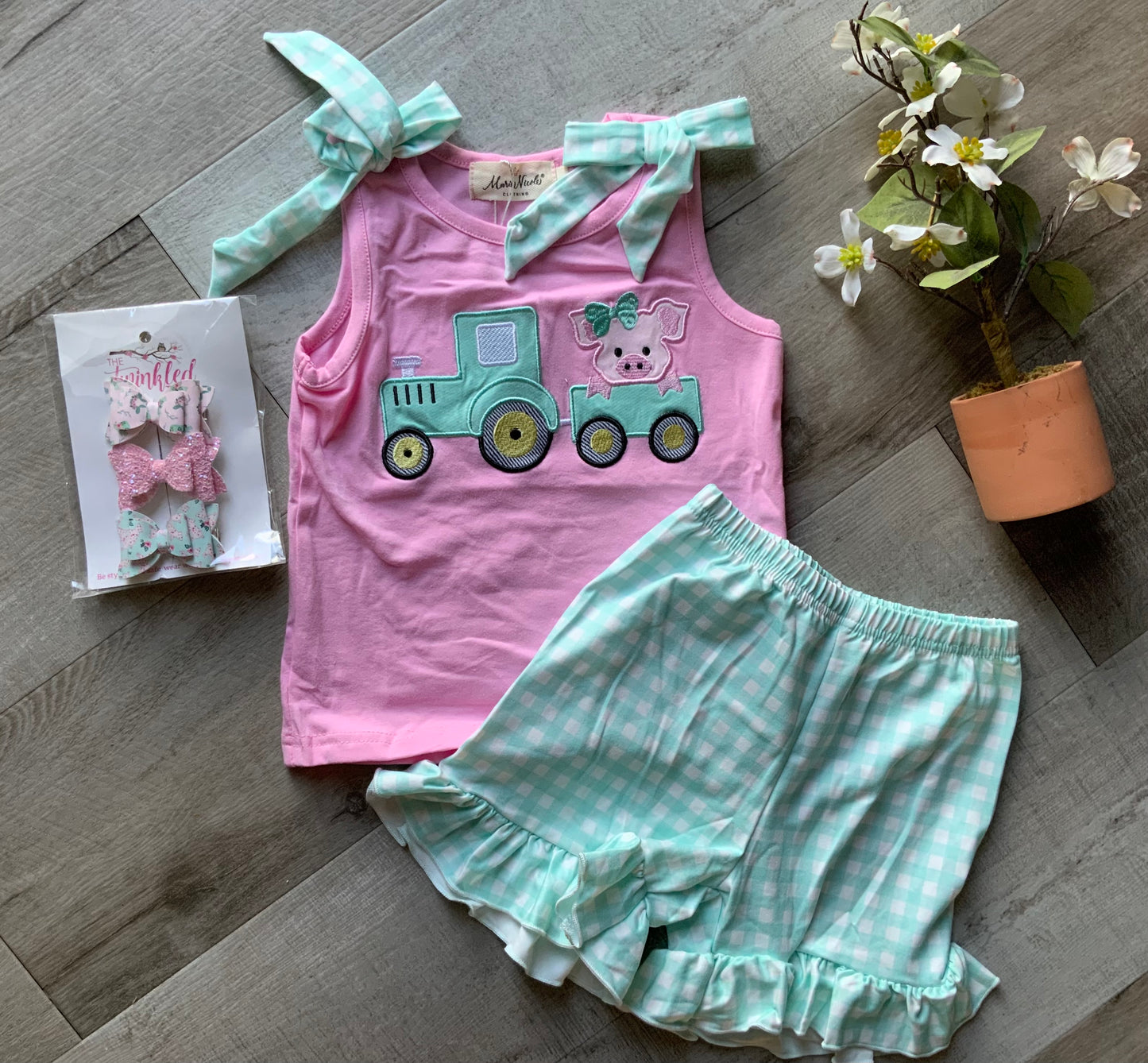 Tractor Tots Embroidered Ruffle Outfit