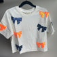 Orange & Blue Gameday Sequin Bow Top