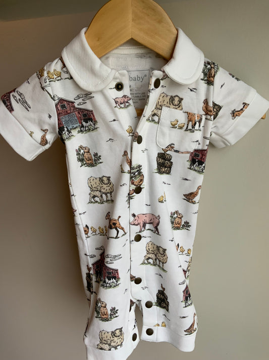 Organic Short Sleeve Farm Romper