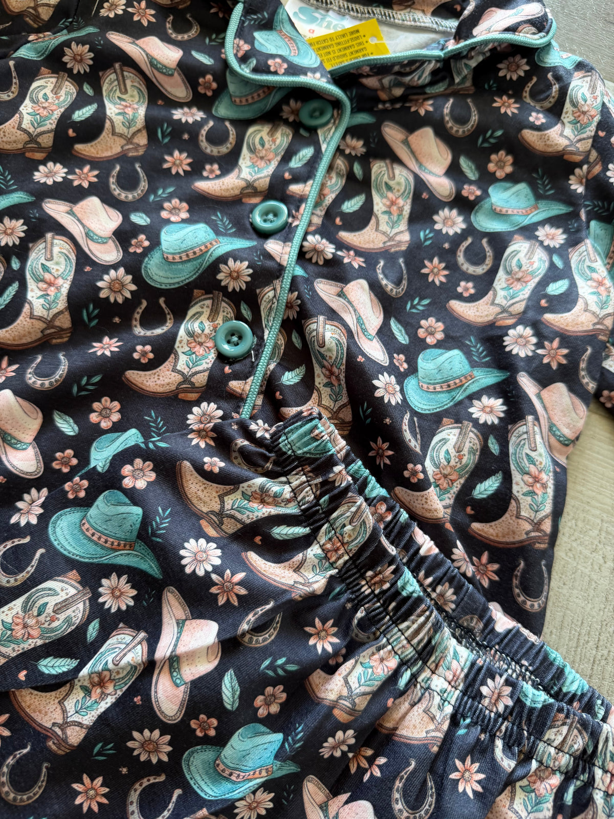 Teal Cowgirl Boots Pjs