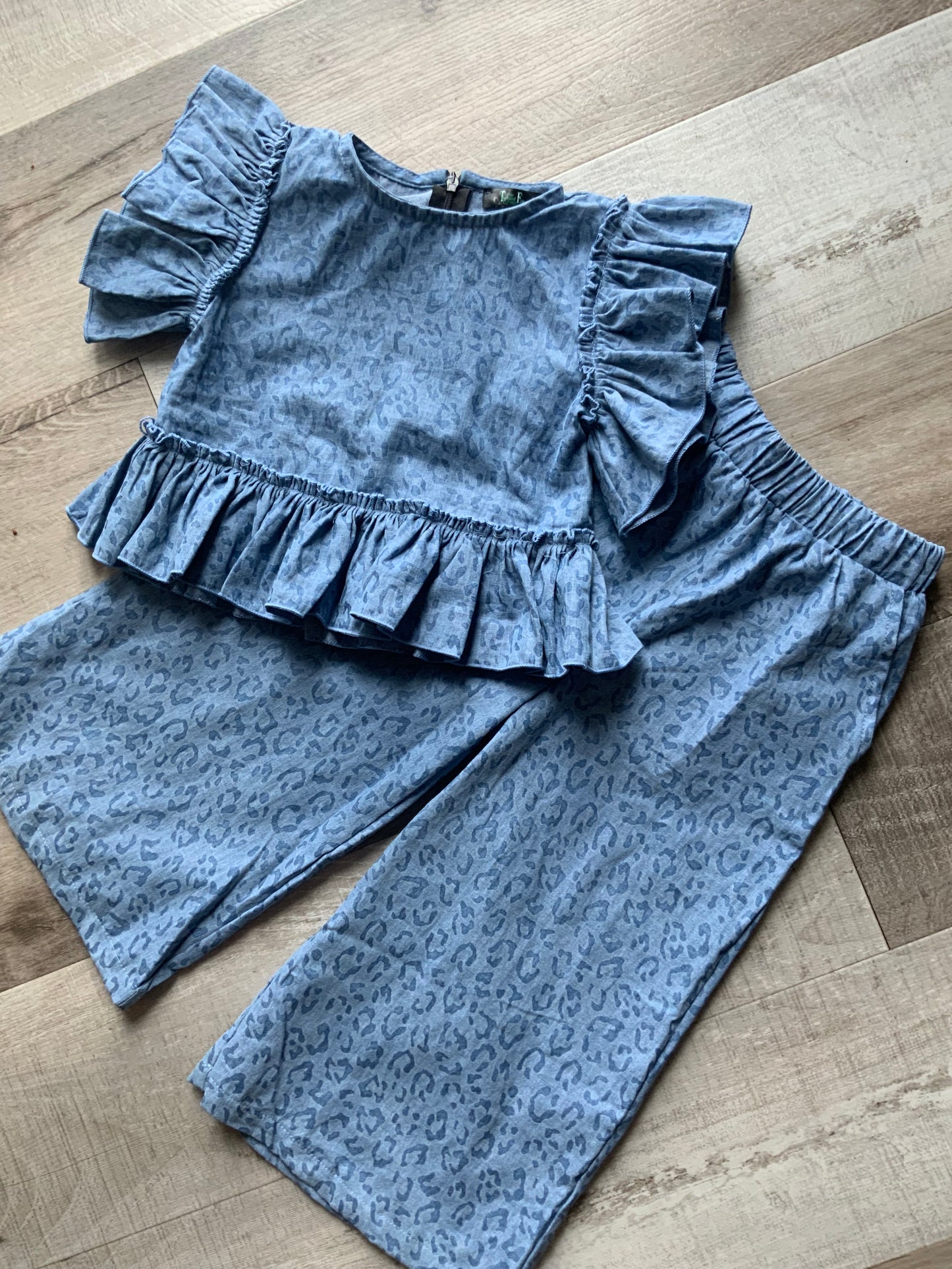 Denim Cheetah Ruffle Set