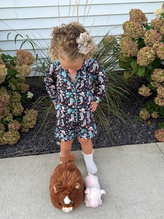 Teal Cowgirl Boots Pjs
