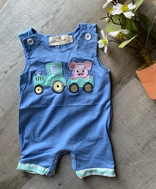 Tractor Tots Embroidered Bubble Romper