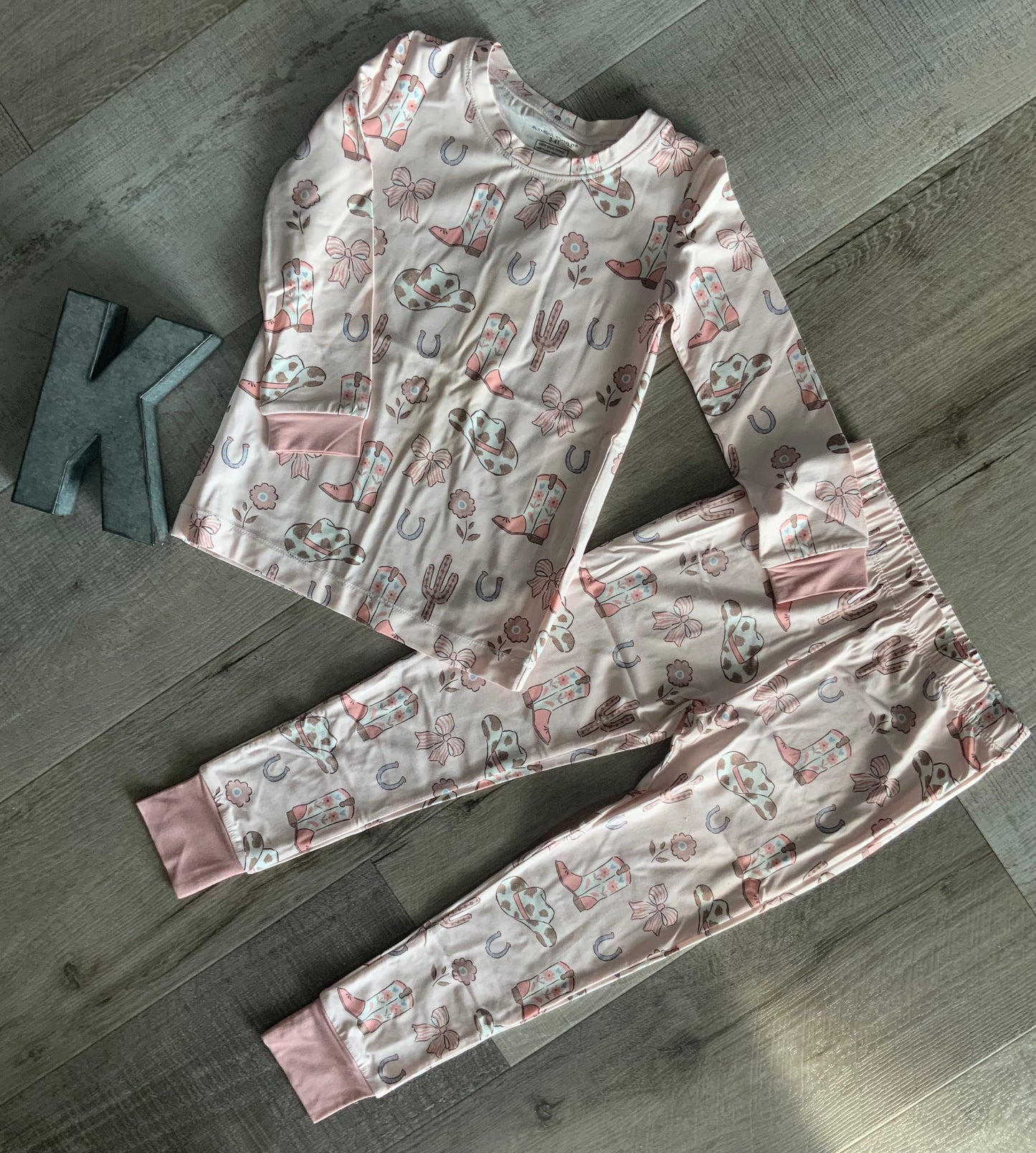Cowgirl Boots & Bows Pjs