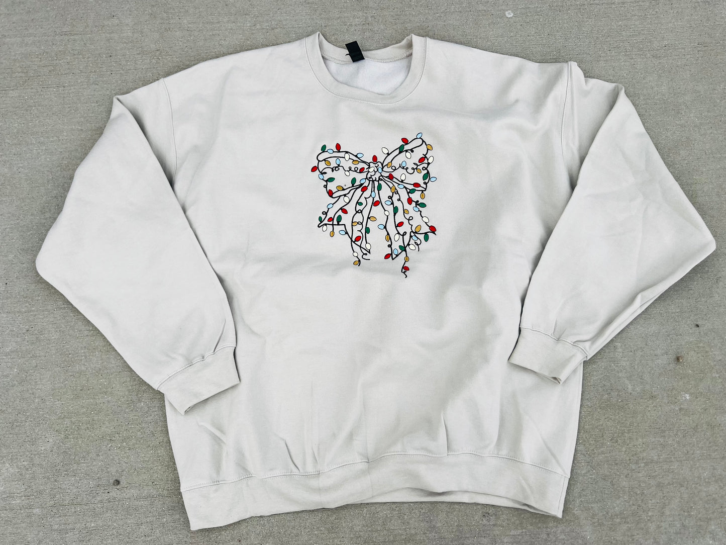 Christmas Lights Bow Sweatshirt