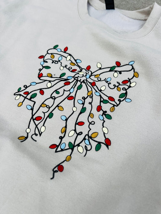 Christmas Lights Bow Sweatshirt