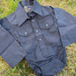 Black Long Sleeves Pearl Snap Onesie