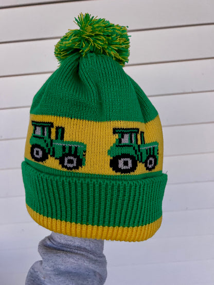 Retro Tractor Knit Beanie