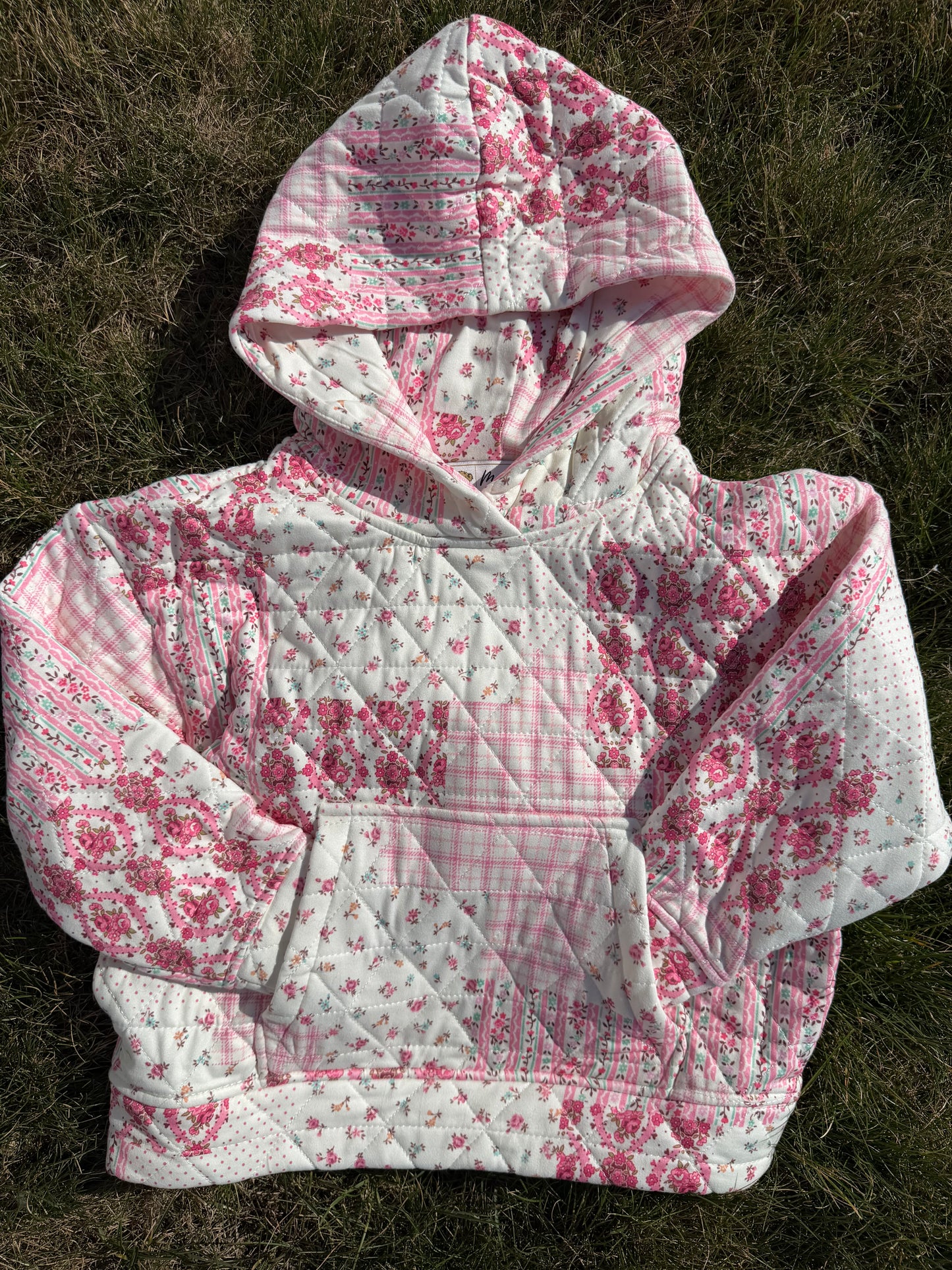 Pink Quilted Hoodie