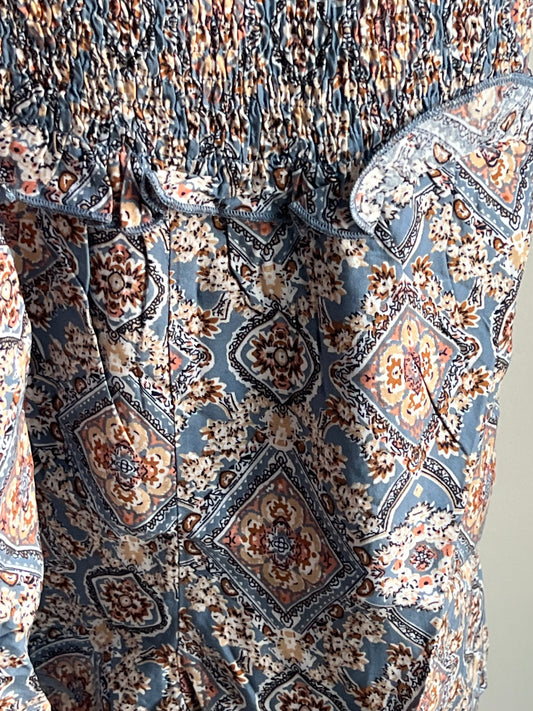 Blue Paisley Shorts Jumper