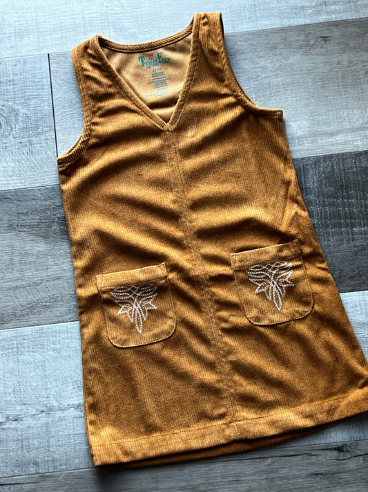 Brown Corduroy Boot Stitch Dress