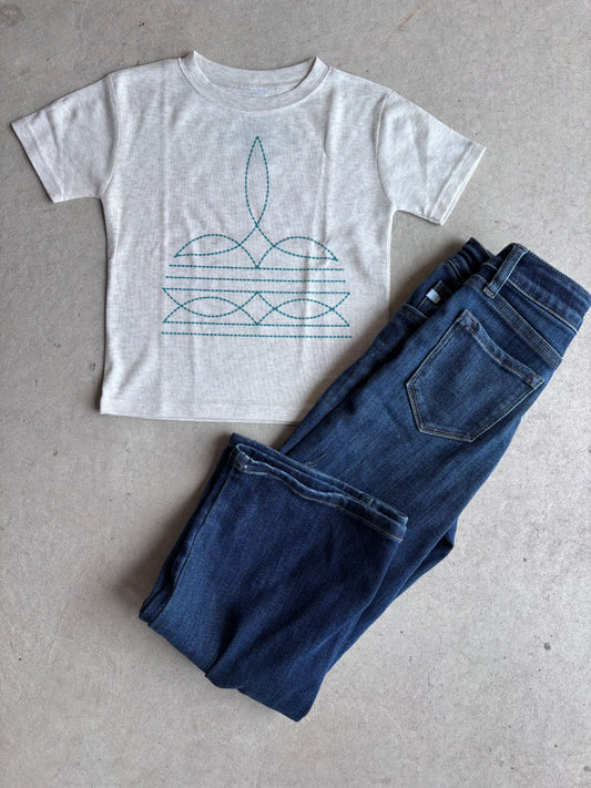 Oatmeal Boot Stitch Tee