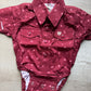Maroon Paisley Pearl Snap Onesie