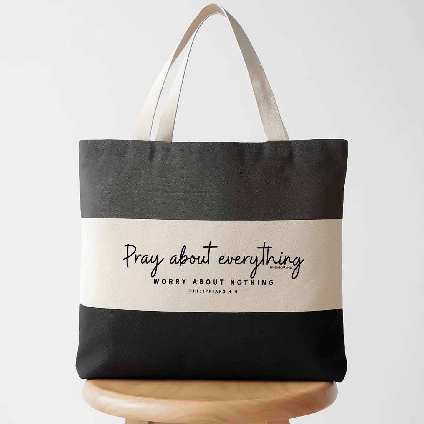 Pray About Everything Canvas Bag