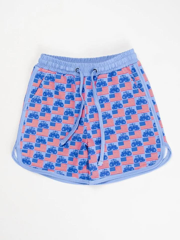 Flags & Tractor Swim Trunks