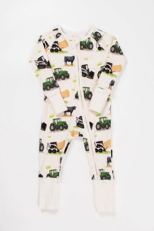 Green Tractor Farm Kid Pjs