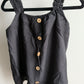 Black Button Detail Tank