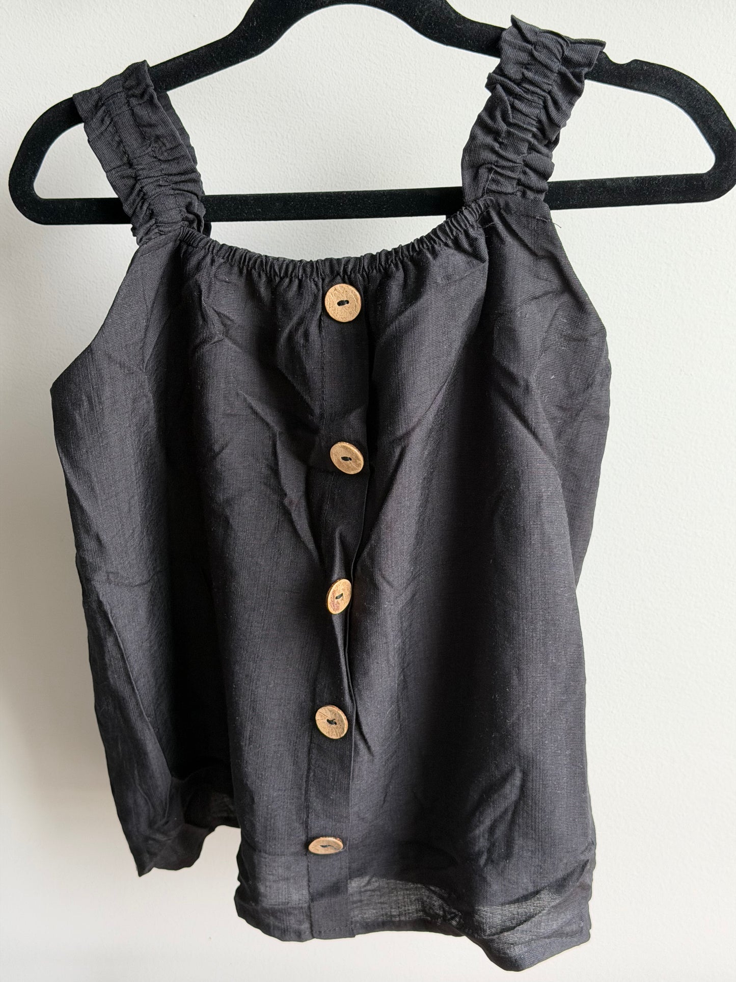 Black Button Detail Tank