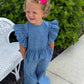 Denim Cheetah Ruffle Set