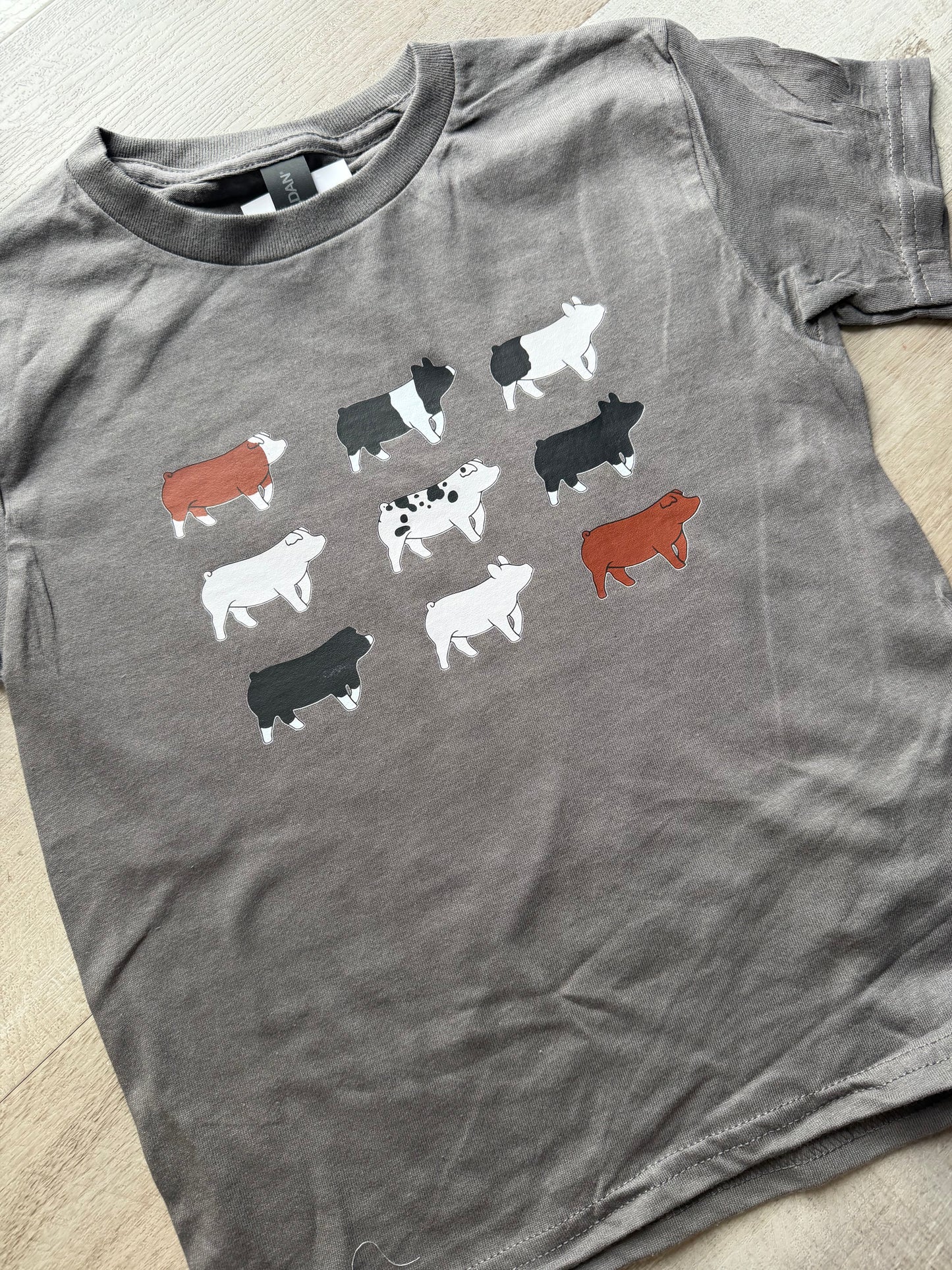 Swine Breeds Charcoal Tee