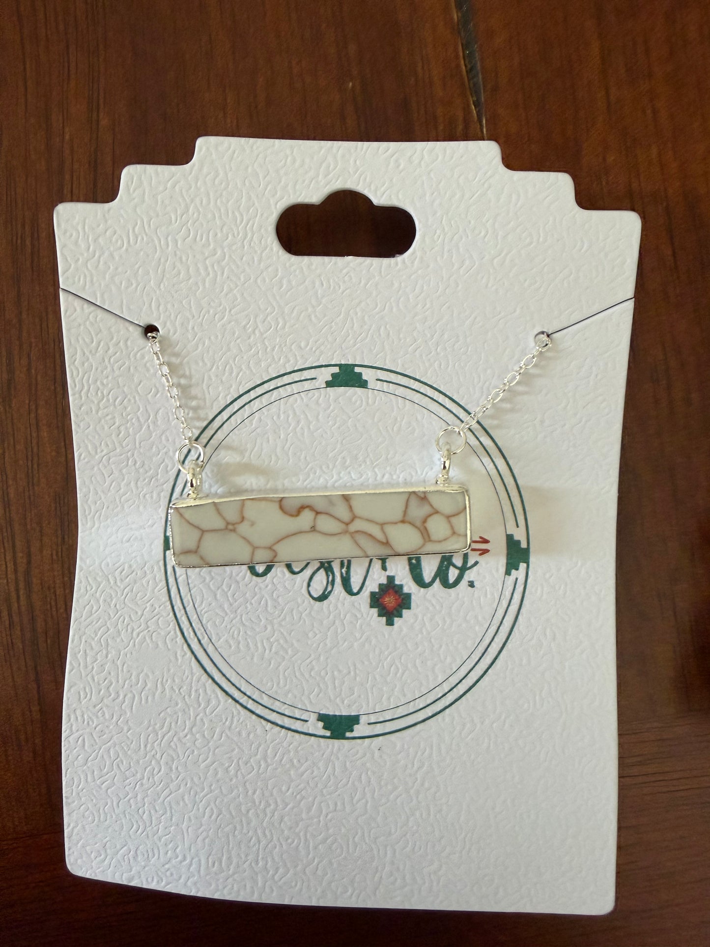 Dainty Silver Necklace w/ Ivory Bar