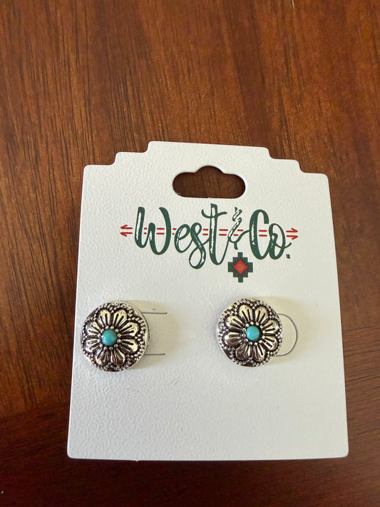 Silver Flower Stud Earrings