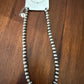 Silver Navajo Pearl & Turq Beaded Necklace