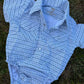 White & Teal Short Sleeves Pearl Snap Onesie
