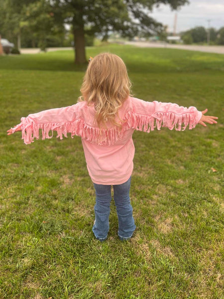 Bubble Gum Pink Fringe Sweatshirt