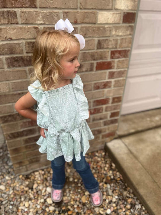 Handkerchief Smocked Ruffle Tank