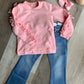 Bubble Gum Pink Fringe Sweatshirt