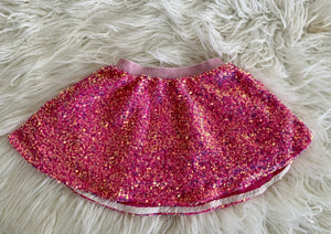Hot Pink Sequence Twirl Skirt