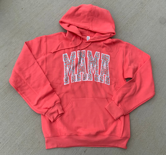 Coral Mama Leopard Hoodie