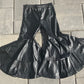 Black Pleather Double Bell Pants