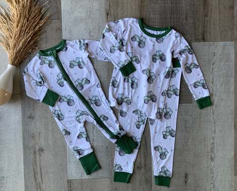 Dreaming of Green Tractors Bamboo Pjs