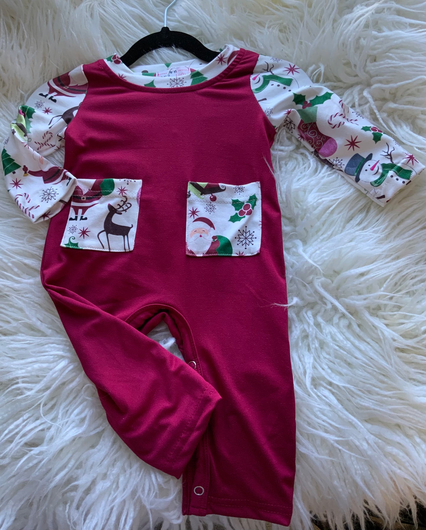 Maroon Santa Romper