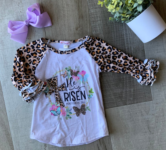 He is Risen Leopard Top