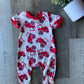 Red Tractor Ribbed Romper