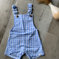 Blue Plaid Woven Overalls